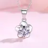 Collar de plata de ley S925 flor de ciruelo colgante individual al por mayor Viento japonés y coreano para mujer Flor pequeño colgante fresco