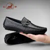 Mocasines Casuales para Hombre para Otoño, Elegantes Zapatos de una Sola Pieza Talla Grande con Hebilla Metálica, Zapatos de Conducir de Moda