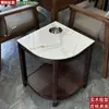 Mesa de té de mahjong en forma de abanico, estante de almacenamiento de madera maciza y losa de piedra para hotel, juego de té para sala de ajedrez y cartas, mesa de té anti-quemaduras para sala de té