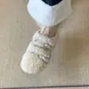 Primeiro Encontro Ji Ke Ai Tudo Incluído Sapatos Pequenos de Algodão Femininos Couro e Pelo Integrados Velcro Fundo Plano Sapatos Peludos Mais Veludo Quente Sapatos Simples