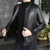 Chaquetas de Cuero para Hombre de Otoño e Invierno, Chaquetas de Cuero con Cuello de Béisbol de Negocios, Chaquetas de Motociclista, Venta al por Mayor de Fabricante
