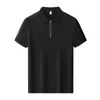 Camisa Polo de tejido técnico mezclado con cuello con cremallera, antibacteriana 7A, protección UV UPF 50+, camiseta de manga corta de vestir con cuello