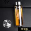 Copo de vidro de camada dupla com logotipo transparente isolado termicamente de borosilicato alto espessado copo de água para presente com impressão e copo de vidro com filtro