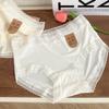 Ropa interior sin costuras de seda de hielo para mujer, de talle medio, delgada con borde de encaje, seda de morera 7A, entrepierna antibacteriana, calzones de secado rápido para niña