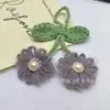 Colgante Redondo de Flor al por Mayor Flor de Lana Tejida a Crochet Flor Pequeña de Cinco Pétalos Accesorios para Ropa Accesorios Encaje Tejido a Mano
