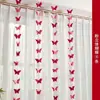 Conjunto de Layout de Quarto de Casamento com Palavras Felizes, Cortinas de Casamento, Casa Nova, Quarto, Decoração de Sala de Estar, Pingentes de Borboleta, Tiras Longas de Flores
