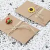 Tarjeta de felicitación creativa de papel kraft con flores secas, tarjeta de felicitación de cumpleaños, tarjeta de felicitación hecha a mano para el Día del Maestro, tarjeta de felicitación para el Festival de Medio Otoño
