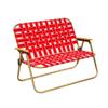 Productos Outdoor Transfronterizos Populares Ocio Silla Doble Ultraligera Portátil Aleación de Aluminio Doble Silla Tejida Silla Plegable para Acampar