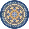 Alfombra Redonda de Terciopelo de Cristal Persa para Sala de Estar, Alfombra Resistente a Manchas y al Desgaste, Felpudo de Fácil Cuidado para Tocador