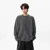 Cárdigan de Punto con Botones Contrastantes Estilo Old Money para Hombres y Mujeres, Ropa de Punto Casual Otoñal Estilo Esposo, Exterior Holgado con Sensación Perezosa