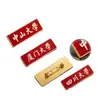 Insígnia escolar de tira de metal personalizada com logotipo da escola, revestida de esmalte, insígnia de classe revestida de resina, pino, broche, distintivo, feito sob medida