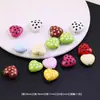 Contas acrílicas coloridas com bolinhas e formato de coração, com furos verticais, para chaveiro de bolsa DIY, pingente de colar e materiais para acessórios de joias