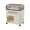 Mesita de noche para gato, Gabinete de almacenamiento multifuncional de doble propósito para mascotas y humanos en el dormitorio, con ruedas universales, Gabinete de almacenamiento de bocadillos para la sala de estar