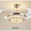 Nueva Modelo Lámpara Ventilador de Cristal, Invisible, Lujoso Candelabro de Cristal Estilo Flor de Ciruelo con Ventilador para Sala de Estar y Comedor del Hogar