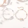 Pulsera Hebilla de Paz Flor de Glicina Original para Mujer, Plata Pura Estilo Chino Nuevo Vintage Pulsera de Ágata Chalcedony y Perlas de Plata, Elegante y con Estilo Accesorio para la Mano