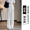 Pantalones de pierna ancha de lana australiana de doble cara para mujer, nuevo estilo primavera y otoño, holgados y con caída, pantalones casuales Yamamoto con forro polar de invierno