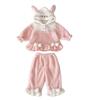 Conjunto de Pijama de Desenho Animado Super Fofo para Bebê Novo de Inverno Pode Ser Usado Fora Veludo Coral Espessado Quente Roupas de Casa Conjunto de Duas Peças