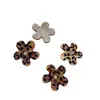 Nuevos Pendientes de Flor de Cinco Pétalos con Pedrería Estampado de Leopardo de Gama Alta, Tendencia Versátil, Moda Francesa de Nicho, Accesorios para el Cabello, Accesorios DIY