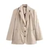 Viento europeo y americano transfronterizo explosiones de AliExpress comercio exterior al por mayor para mujer ZR en stock mezcla de lino chaqueta de traje holgada