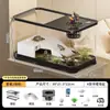 Aquário ecológico de plástico para peixes dourados com tampa transparente para sala de estar, pequeno tanque de mesa para paisagens de luxo, tanque para tartarugas