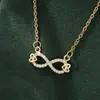 Collar Minimalista Estilo Coreano Símbolo Infinito, Múltiples Opciones Disponibles, Circonia de Alto Brillo, Regalo de Confesión para Parejas, Cadena Delgada Versátil