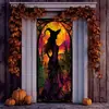 Cubierta de Puerta de Halloween Transfronteriza Tela de Fondo Decoración de Escena de Fiesta Festiva Interior y Exterior Banderín Colgante Personalización