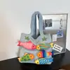 Bolsa de Palha Trançada de Tricô Nova de Verão Transfronteiriça Bolsa de Mão com Alça de Ombro Feminina Grande Capacidade Bolsa de Axila para Férias