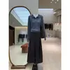 Camisa base de punto de manga larga con cuello polo, color liso, estilo casual versátil de otoño temprano, corte holgado, para mujer