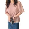 2 Estilos 7 Cores em estoque Verão 2024 Japonês Cor Sólida Solto Pulôver Manga Curta Gola Redonda Camiseta Top Mulher