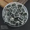 Acessórios para Joias DIY Contas Cerâmicas Quadradas Curtas com Furos Retos, Contas Soltas Quadradas com Esmalte Floral, Materiais para Chaveiros, Acessórios para Miçangas