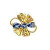 Banhado a Ouro Real 18K Borboleta Zircônia Espaçadores com Furo Passante Acessórios para Joias Artesanais DIY Fabricante