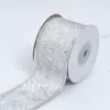 Fita Cartoon Dourada Linda Glitter Bordada Fita Decoração Festa de Natal Europeia e Americana Borda de Tecido Fita Verde