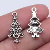 23X13Mm 0.85g Joias de Prata Antiga Acessórios DIY Atacado Flores e Árvores Pingente de Árvore de Natal