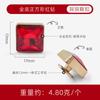 Zuecos Integrados de Estilo Nuevo para Verano 2026 en Rojo Metálico con Borde de Forma Geométrica y Grandes Accesorios de Zapatos de Diamante Rojo