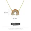 Collar con colgante de cadena de clavícula para mujer, estilo arcoíris colorido con incrustaciones de diamantes, estilo TikTok rojo, venta al por mayor