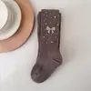 Medias para Niña con Pedrería, Estilo Primavera y Otoño, Leggings Delgados para Niños, Blanco, Nuevo Modelo Transfronterizo