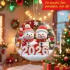 Pingente de Árvore de Natal Acrílico 2D Plano de Natal Pingente para Carro Mochila Ornamentação Decoração Presente