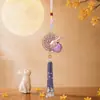 Nuevo Brocado de Canción del Festival de Medio Otoño Estilo Chino Colgante de Borla Conejo de Jade Palacio Lunar - Producto Terminado con una Atmósfera Única, Adecuado para Decoración de Coche y Bolsa, Regalo Tradicional Chino