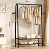 Perchero de doble capa personalizado de la fábrica original, adecuado para apartamentos de alquiler, uso doméstico, dormitorio, perchero independiente con almacenamiento y función de secado de ropa, personalizable