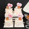 Decoración de Pastel Feliz para San Valentín Qixi Tarjeta Corazón Líneas Perro Acrílico Lazo Cinta Tarjeta Inserto