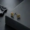 Brincos Cluster de Diamante Cheio de Novo Estilo Transfronteiriços para Homens, Modernos e Versáteis, Brincos de Flor de Íris em Forma de Cruz de Alto Padrão para Mulheres