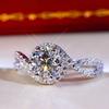 Anillo de Línea Geométrica Clásica Cao Shi para Boda, con Incrustaciones de Zircón, Accesorios de Moda Elegantes y de Lujo Ligero