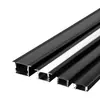 Luz led lineal empotrada en ranura de aluminio negro tira de luz de titanio negro para sala de estar ranura de encaje lineal brillante oculta