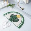 Tapete com Flocagem de Musgo e Botões, Cobertor de Cabeceira, Tapetes de Chão Antiderrapantes Espessos Absorventes de Água para Porta de Banheiro, Vaso Sanitário