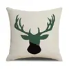 Funda de Almohada de Reno Navideño Estilo Moderno Sencillo Personalizable Estilo Nórdico Minimalista Cojín de Cintura Cómodo para el Hogar Amigable con la Piel