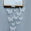 Decoración de mariposa de papel con simulación tridimensional 3D, accesorios de joyería de mariposa hueca tridimensional con textura metálica, pegatinas de pared para el hogar al por mayor