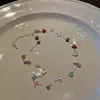 "Encontrando o Arco-Íris" Colar de Pedra Colorida Cubo Dopamina - Acessório de Verão Doce e Delicado, Corrente de Clavícula Versátil para Camadas