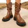 Otoño 2026 Nueva Llegada Comercio Exterior Tallas Grandes para Mujer Casual Cómodo Estilo Europeo Americano Moda Ropa Exterior Botas Talla Única
