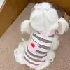 Ropa de Verano Rayada para Perros y Gatos Ropa para Mascotas Pequeñas Chaleco Delgado para Perros Pequeños Bichón Schnauzer Primavera y Verano