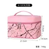 Bolsa de Maquiagem de Mármore Transfronteiriça Bolsa Feminina Satchel Viagem Impermeável Necessaire Maleta de Mão em PU